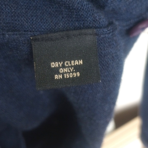 STRUCTURE Extra Fine Italian Merino Wool Blue Cardigan Size M Slim Fit EUC - Picture 6 of 7